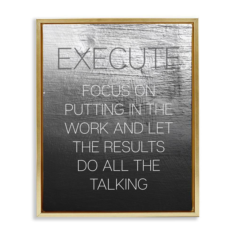 Execute Motivational Definition by Daphne Polselli Gold Floater Frame Typography Graphic Art Print 21 in. x 17 in. price history on PriceWatchPro