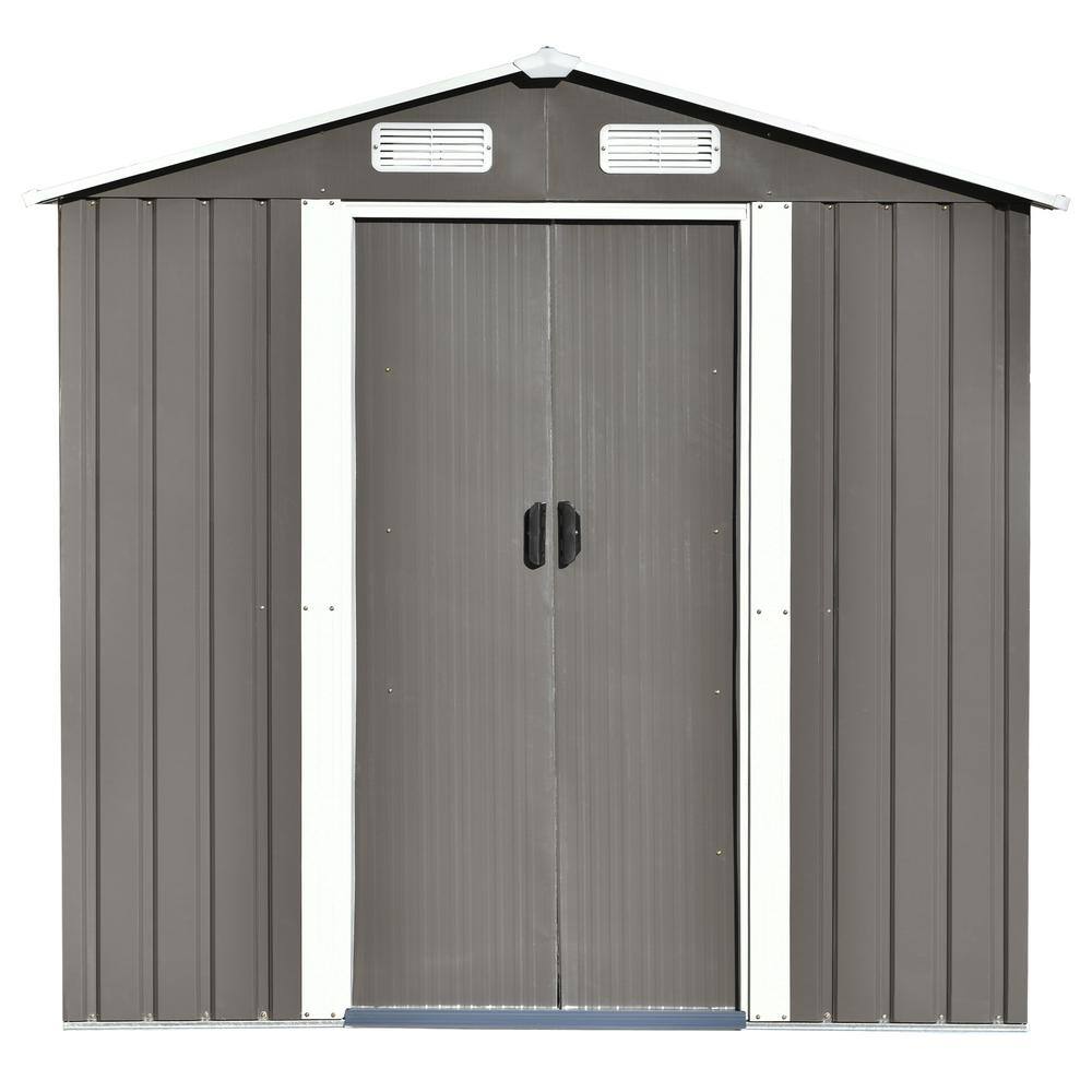 6.1 ft. W x 4 ft. D Metal Garden Outdoor Storage Shed Bike Shed with Lockab