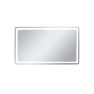 Home Living 72 in. W x 42 in. H Rectangular Frameless LED Wall Bathroom Vanity Mirror in Glossy White(Color Changing)