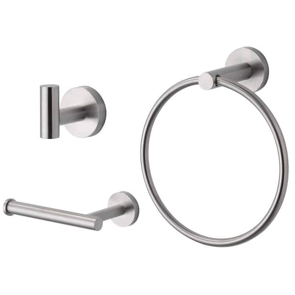 AVITAS 3-Piece Bath Hardware Set with Mounting Hardware in Brushed Nickel