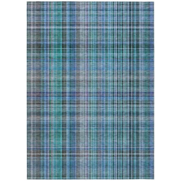 Chantille ACN541 Teal 8 ft. x 10 ft. Machine Washable Indoor/Outdoor Geometric Area Rug