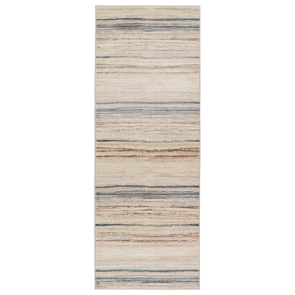 Jaipur Living Haldor Ivory/Blue 3 ft. x 8 ft. Modern Runner Area Rug