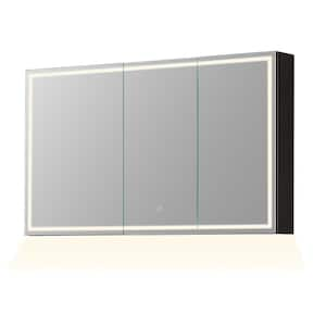 Hesili 48 in. W x 28 in. H Rectangular Aluminum Medicine Cabinet with Mirror