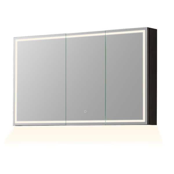 Altair Hesili 48 in. W x 28 in. H Rectangular Aluminum Medicine Cabinet with Mirror