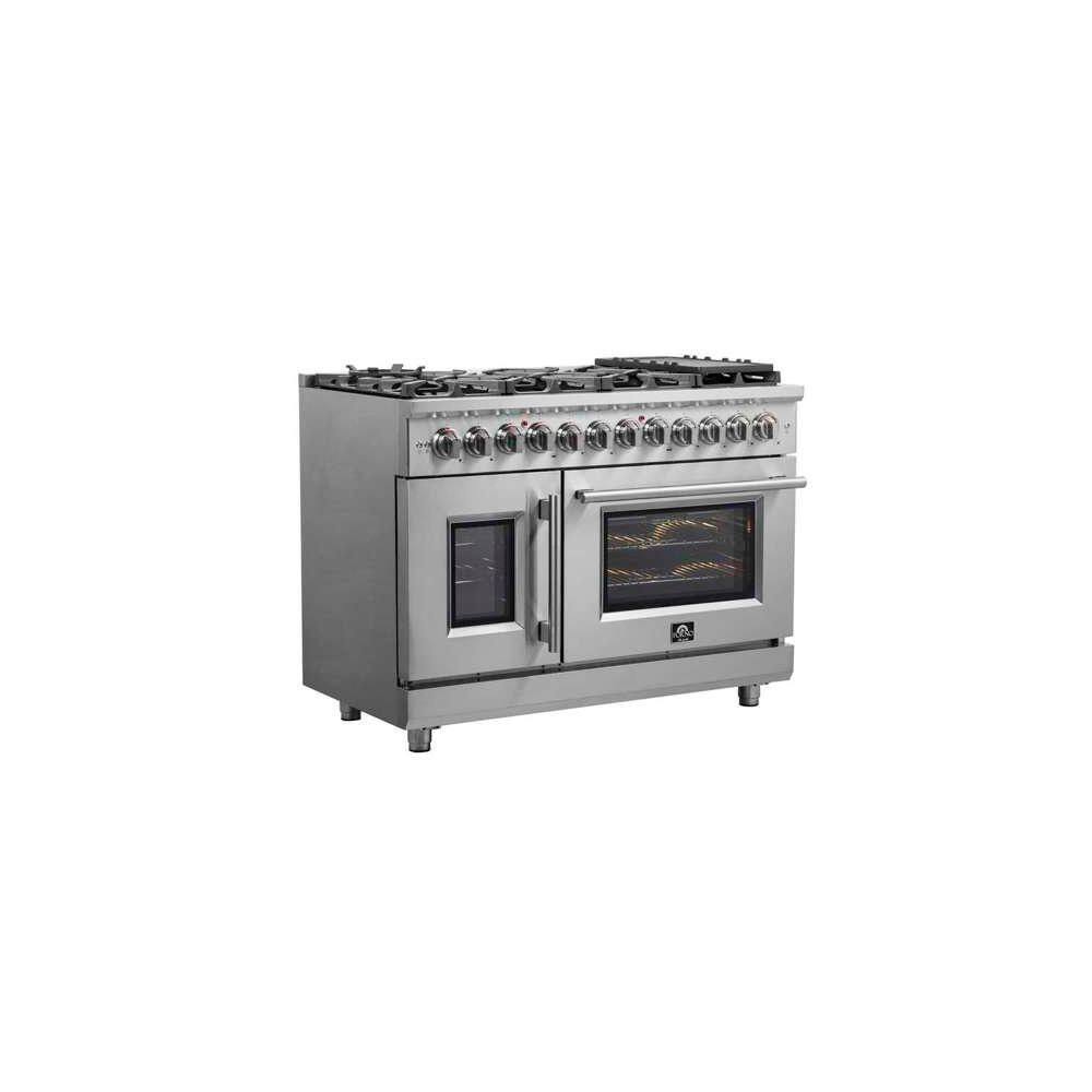 Massimo 48-inch Stainless Steel Dual Fuel Range with 8 Burners
