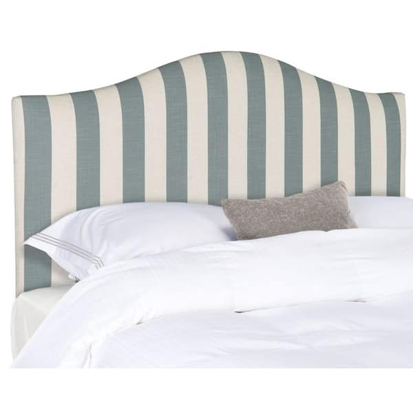 SAFAVIEH Connie Gray/White Queen Upholstered Headboard
