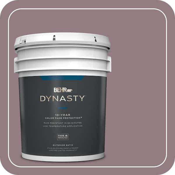 BEHR DYNASTY 5 gal. #100F-5 Gypsy Magic Satin Enamel Exterior Stain-Blocking Paint & Primer