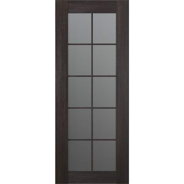 Avon 10 Lite N 32 in. х 80 in. No Bore 10-Lite Frosted Glass Veralinga Oak Solid Composite Core Wood Interior Door Slab