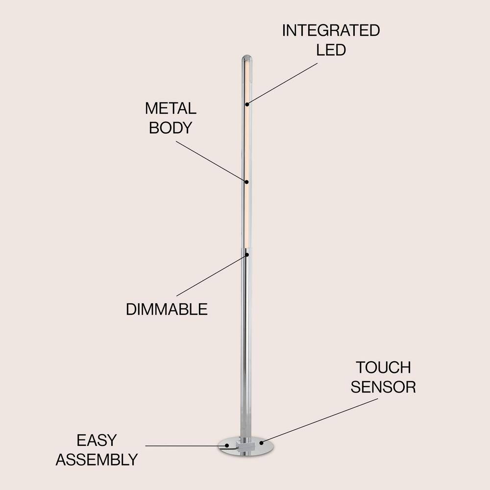Arc Touch 68" Black Polished Steel LED Floor Lamp