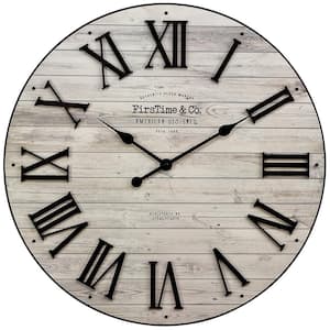27 in. Brown Emmett Farmhouse Shiplap Clock