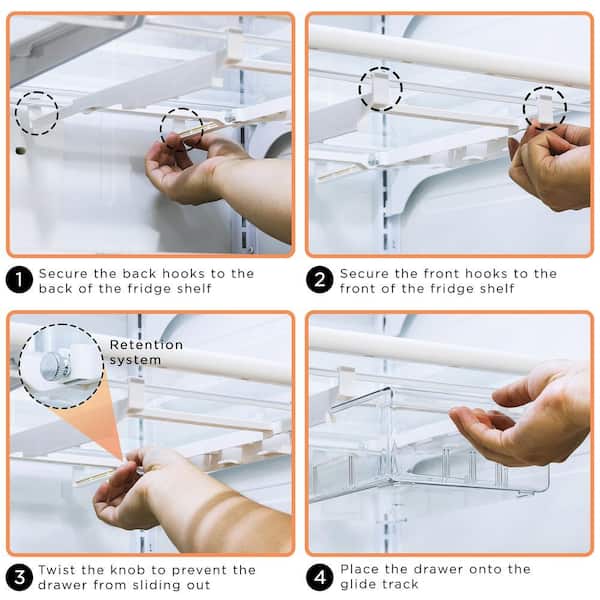 Sorbus 2 Pack Clear Plastic Storage Pantry Organizers Pull Out