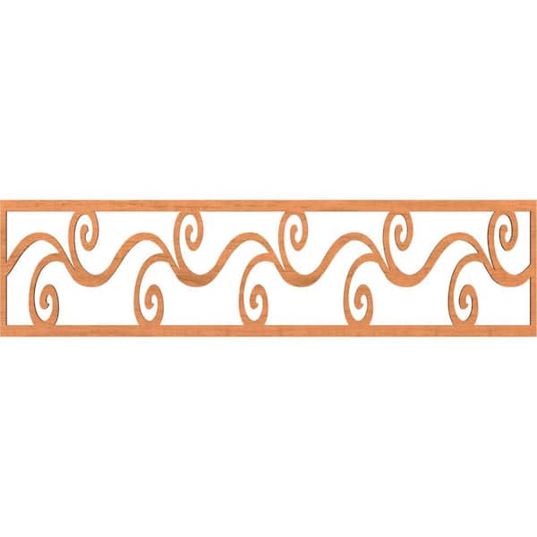 Ekena Millwork Tilden Fretwork 0.25 in. D x 47 in. W x 12 in. L Cherry Wood Panel Moulding