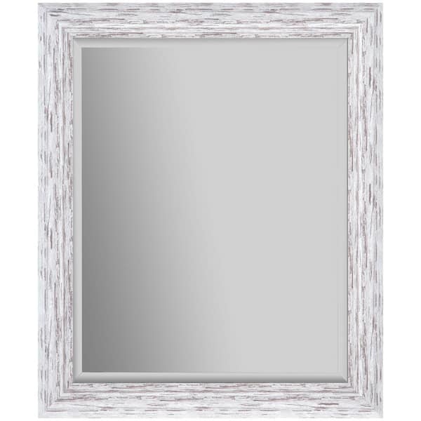 Pinnacle Medium Rectangle White Beveled Glass Mirror (35.4 in. H x 29.4 in. W)