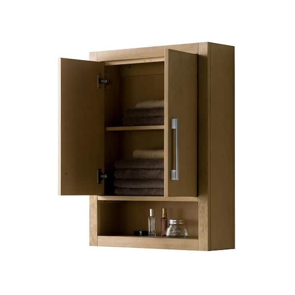 Vanity Art 24 in. W x 8 in. D x 33 in. H Bathroom Storage Wall Cabinet in Natural Oak/BN