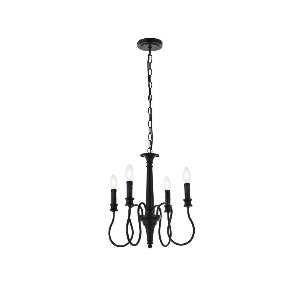 Home Living 40-Watt 4-Light Black Pendant Light with No Shade, No Bulbs Inc