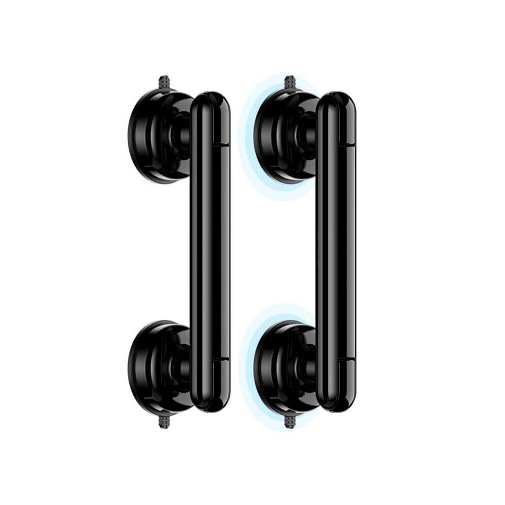 2 Pack No Drilling Suction Grab Bar in Black for Bathtub Shower Safety, Holds up to 350 lbs. for Elderly Daily Use price history on PriceWatchPro