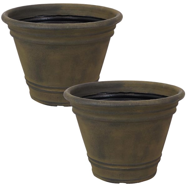 Sunnydaze 20 in. Sable Franklin Resin Outdoor Flower Pot Planter (2-Pack)