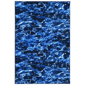 Elements Aqua Camouflage 4 ft. x 6 ft. Nylon Plush Area Rug