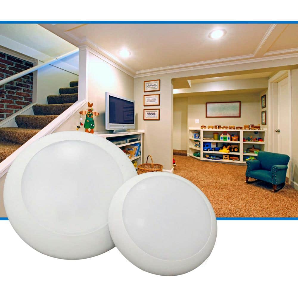 White Aluminum 7.25" Round LED Surface Mount Downlight
