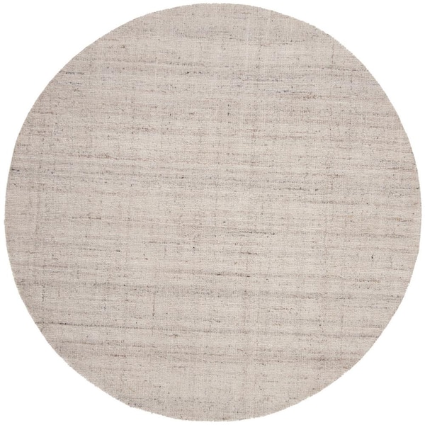 SAFAVIEH Abstract Light Gray 8 ft. x 8 ft. Striped Round Area Rug