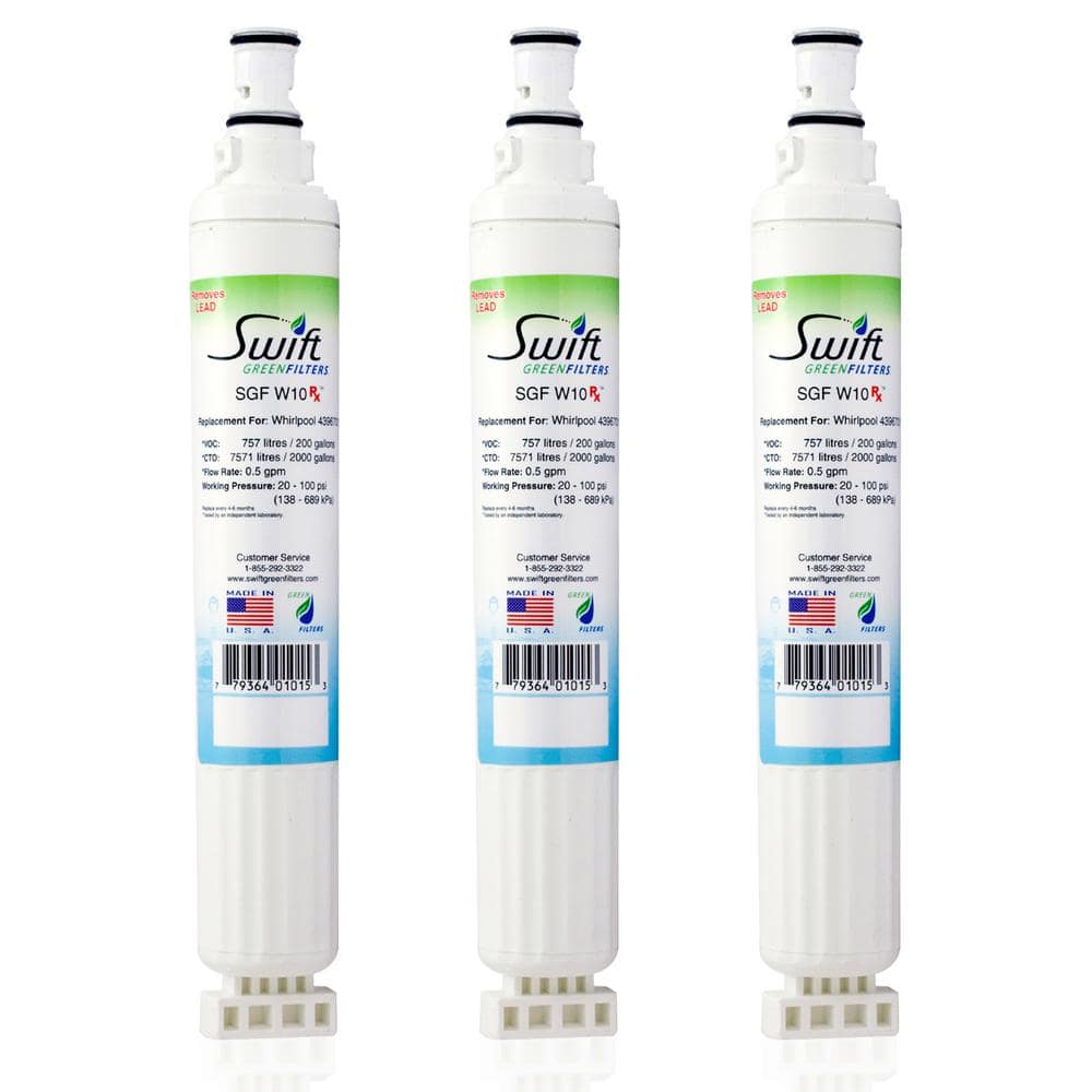 Swift Green Filters Compatible Pharmaceuticals Refrigerator Water Filter for 4396701, EDR6D1 (3-Pack) -  SGF-W10 Rx-3P