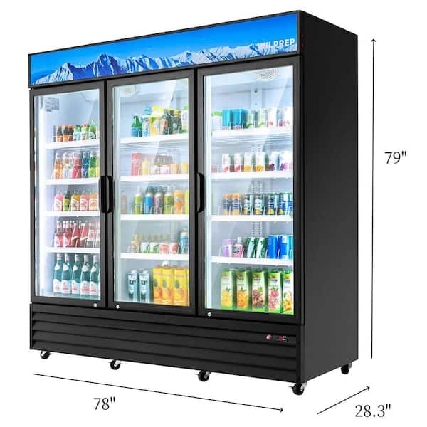 Cooler Depot 78 in. 72 cu. ft. Commercial 3-Glass Door
