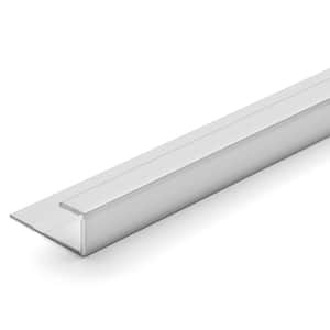 8mm 1 in. x 84 in. Satin Silver Aluminum Square Shape Floor Transition Strip
