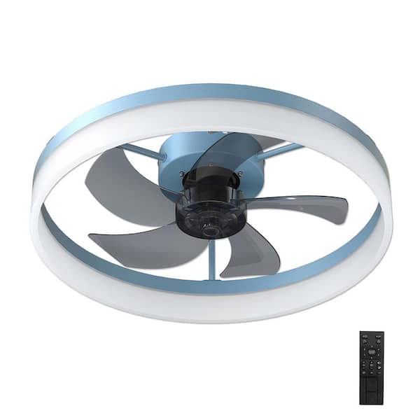 MODERN HABITAT Dusen 20 in. LED Indoor Blue Ceiling Fan Light with Remote