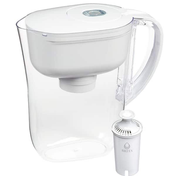 Small 6-Cup Water Filter Pitcher with SmartLight Change Indicator, Last 2-Months, BPA-Free in White