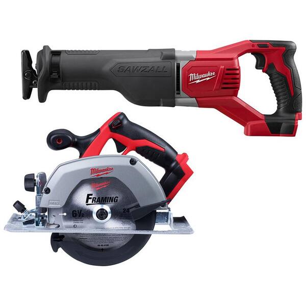 Milwaukee M18 18V LithiumIon Cordless SAWZALL Reciprocating Saw and 61/2 in. Circular Saw 2621