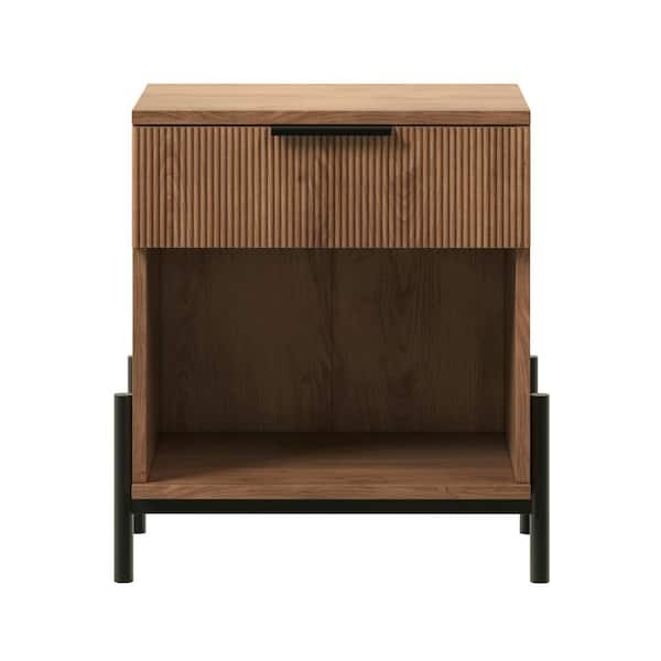 Walker Edison Furniture Company 1-Drawer Mocha Wood and
