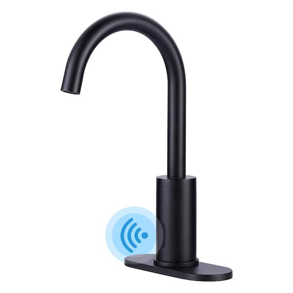 WOWOW Commercial Touchless Single-Hole Bathroom Faucet in Matte Black