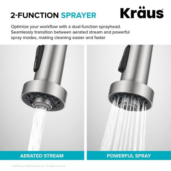 Single-Handle Pull-Down Sprayer Kitchen Faucet with 2-Function Sprayhead in Matte Black Single-Handle Pull-Down Sprayer Kitchen Faucet with 2-Function Sprayhead in Matte Black