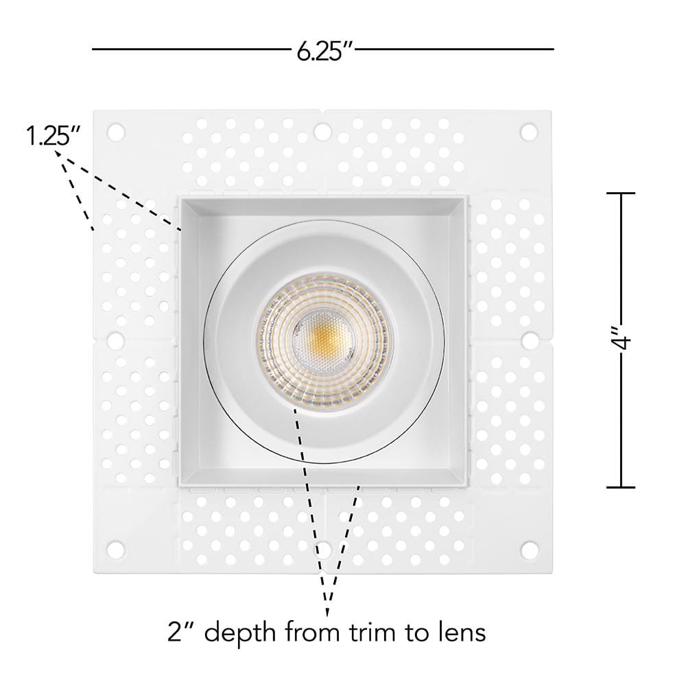 4" White Aluminum Trimless Recessed LED Downlight