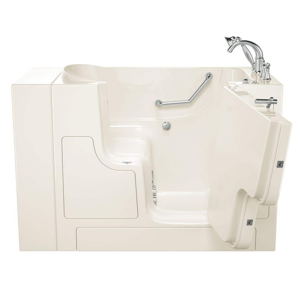 52'' x 30'' White Fiberglass Walk-In Whirlpool Bathtub