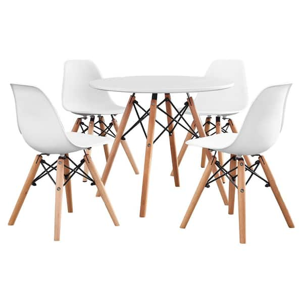 Best Master Furniture Mable 5-piece White Kid's Table and Chair Set