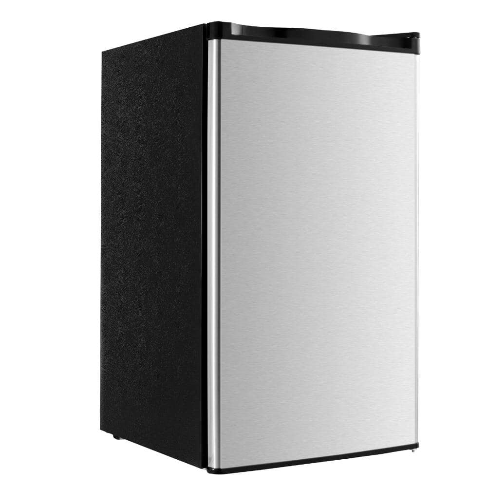 3.2 Cu Ft Compact Mini Fridge, Single Door, Adjustable Temp, Glass Shelf, Reversible Door, Quiet for Office