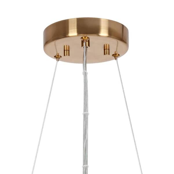 Modern Brass Round Crystal Chandelier, LightFixturesUSA