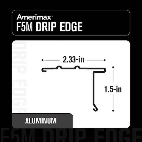 Amerimax Home Products F5M 2.33 in. x 1.5 in. x 10 ft. White