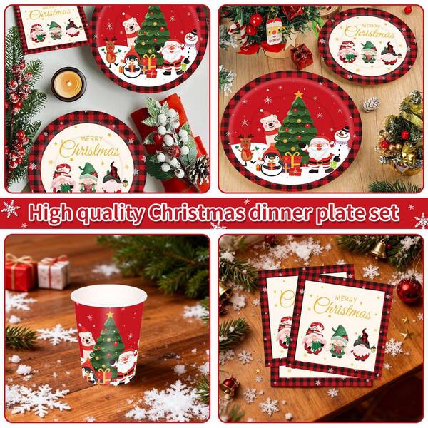 Aazon.co: 100 Pcs Frozen Plates And Napkins Sets - Snowflake Round Tableware, Disposable...