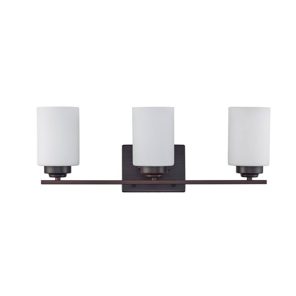 Mod Pod 22'' Bronze Vanity Bar with Frosted Glass Shades
