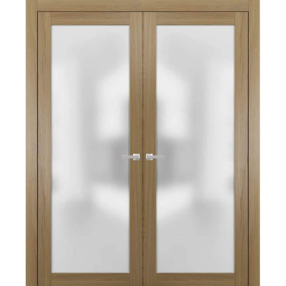 56 in. x 84 in. 2 Panel Honey Ash Finished Solid Wood Sliding Door with Hardware price history on PriceWatchPro