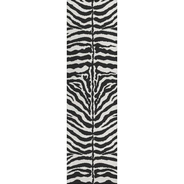 Addison Rugs Kruger Ivory 2 ft. 3 in. x 7 ft. 6 in. Animal Print Runner Rug