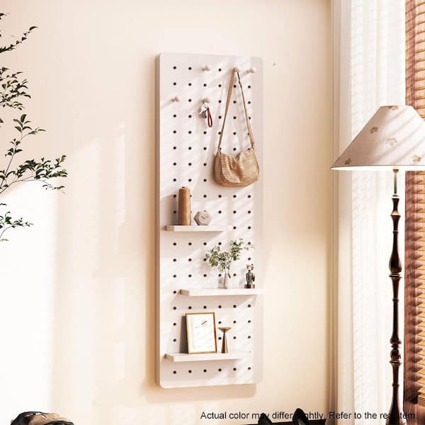 SUNRINX White 15.75 in. W x 47.64 in. H Rectangle Rubber Wood