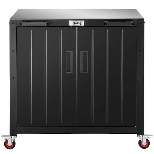 FEASTO Stainless Steel L35.4 in. x D 24 in.- Movable Outdoor