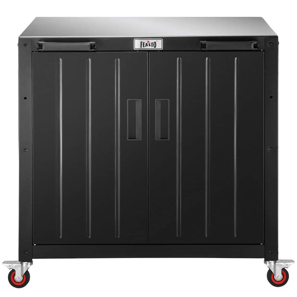 FEASTO Stainless Steel L35.4 in. x D 24 in.- Movable Outdoor