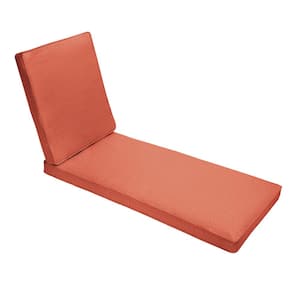 73 x 24 x 3 Indoor/Outdoor Chaise Lounge Cushion in Sunbrella Canvas Persimmon