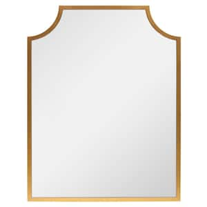 28 in. W x 36 in. H Premium Classic Shaped Mirror, Gold Iron Frame Finish