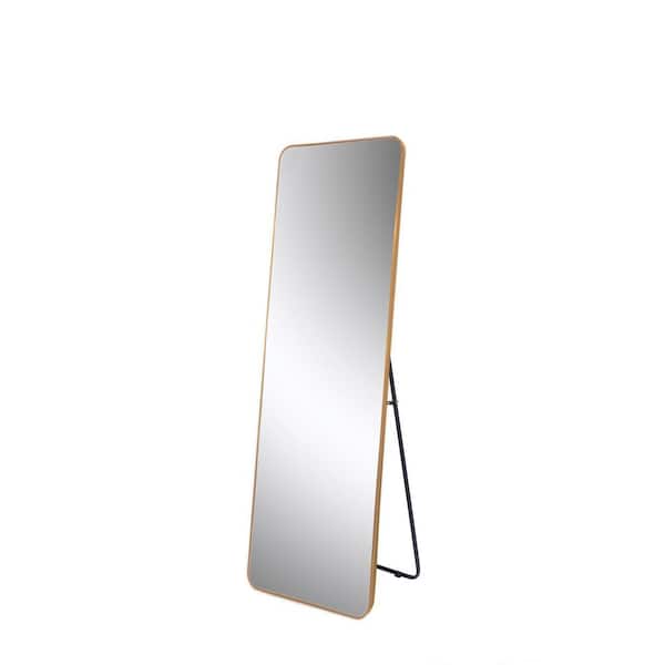 Unbranded 20 in. W x 63 in. H Rectangle Framed Gold Full Length Wall Mirror