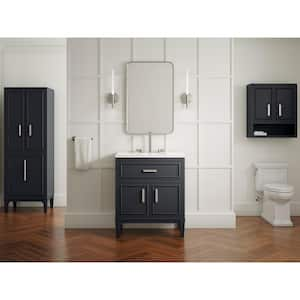 Southerk 30 in. W x 18 in. D x 36 in. H Single Sink Freestanding Bath Vanity in Slate Grey with Quartz Top